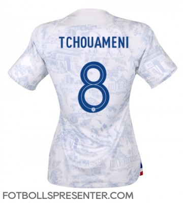 Frankrike Aurelien Tchouameni #8 Borta Matchtröja Dam VM 2022 Kortärmad